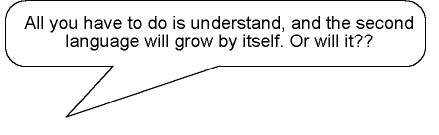 Diagram - 'All you have to do is understand, and the second language will grow by itself. Or will it?'